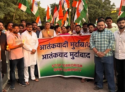 A candle march was taken out against terrorism in Mohali on Sunday