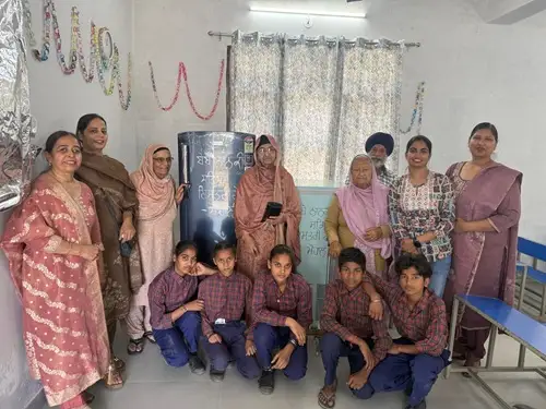 Bebe Nanaki Satsang Jatha donates refrigerator and water cooler to Government Elementary School Nanu Majra