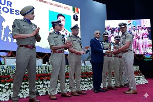 Commandant Pankaj Chowdhry of 190VS Battalion CRPF Conferred with Presidents Meritorious Service Medal