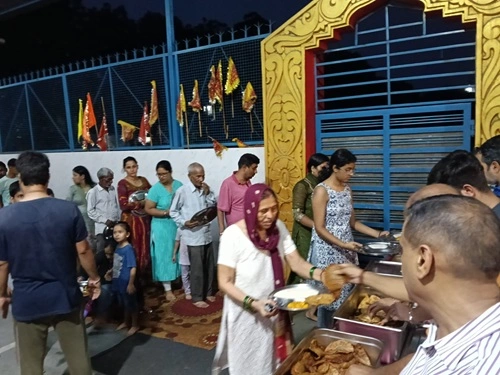 Huge Rush of Devotees at Shri Durga Temple on the First Monday of Shravan